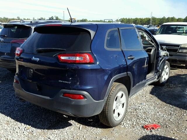 1C4PJLABXFW791348 - 2015 JEEP CHEROKEE S BLUE photo 4