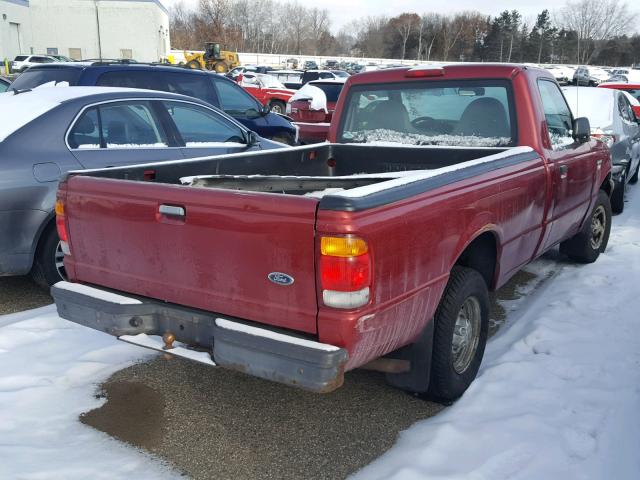 1FTYR10C8WPB44226 - 1998 FORD RANGER RED photo 4