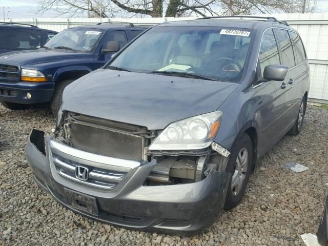 5FNRL38797B434284 - 2007 HONDA ODYSSEY EX GRAY photo 2