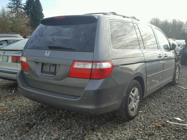 5FNRL38797B434284 - 2007 HONDA ODYSSEY EX GRAY photo 4