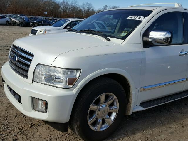 5N3AA08A25N812315 - 2005 INFINITI QX56 WHITE photo 9