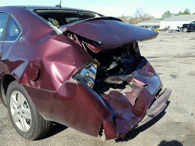 2G1WB58K779190895 - 2007 CHEVROLET IMPALA LS MAROON photo 9