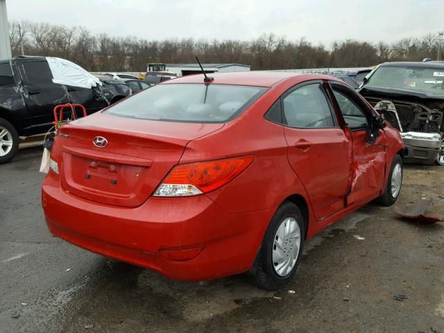 KMHCT4AE5DU282202 - 2013 HYUNDAI ACCENT GLS RED photo 4