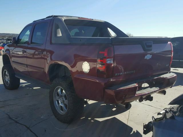 3GNFK12387G130591 - 2007 CHEVROLET AVALANCHE BURGUNDY photo 3