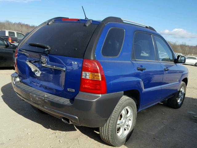 KNDJE723077396521 - 2007 KIA SPORTAGE E BLUE photo 4