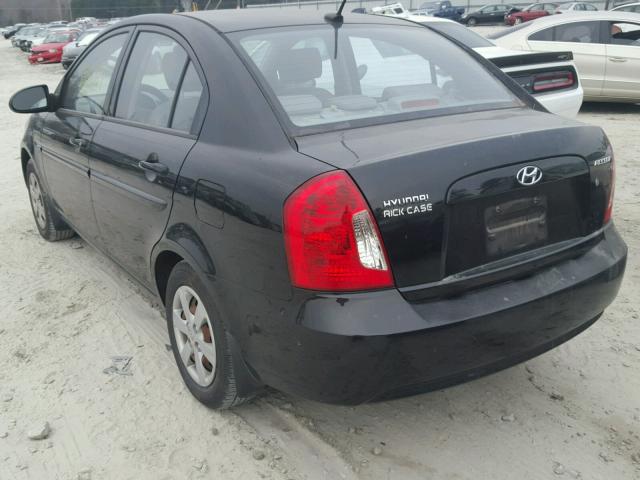 KMHCN46C28U280480 - 2008 HYUNDAI ACCENT GLS BLACK photo 3