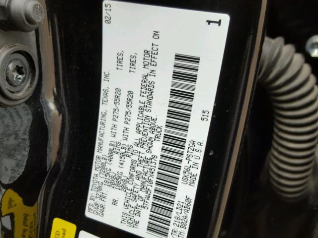 5TFAW5F10FX451378 - 2015 TOYOTA TUNDRA CRE BLACK photo 10