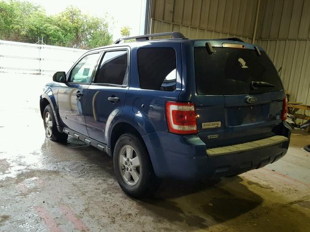 1FMCU03198KD31676 - 2008 FORD ESCAPE XLT BLUE photo 3