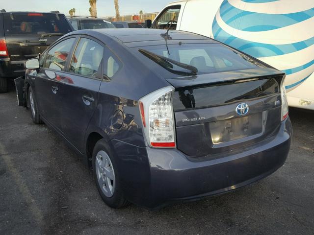 JTDKN3DUXA0098786 - 2010 TOYOTA PRIUS GRAY photo 3