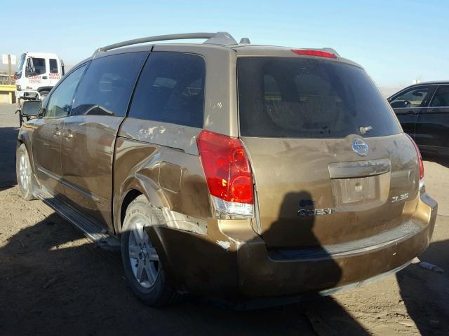 5N1BV28U34N338378 - 2004 NISSAN QUEST S GOLD photo 3