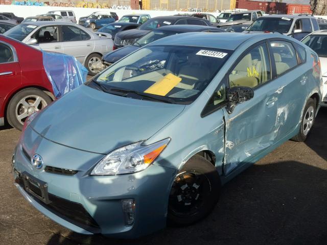 JTDKN3DU5F1866482 - 2015 TOYOTA PRIUS BLUE photo 2