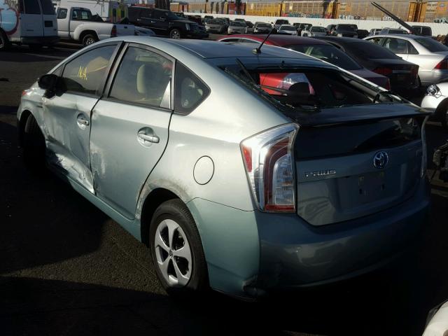 JTDKN3DU5F1866482 - 2015 TOYOTA PRIUS BLUE photo 3