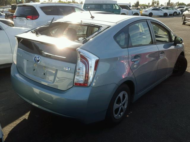 JTDKN3DU5F1866482 - 2015 TOYOTA PRIUS BLUE photo 4