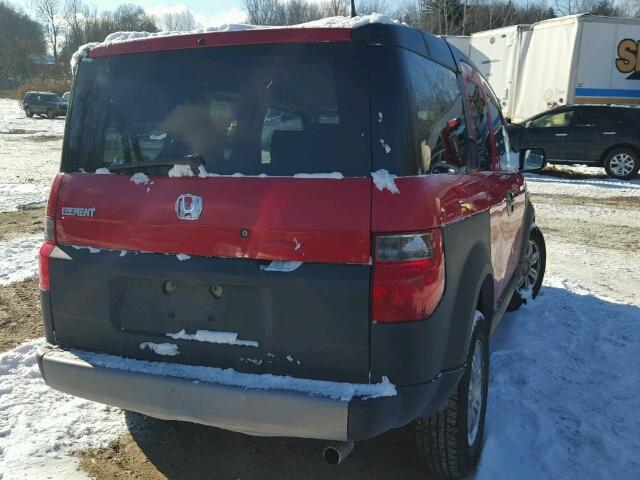 5J6YH28666L013272 - 2006 HONDA ELEMENT EX RED photo 4