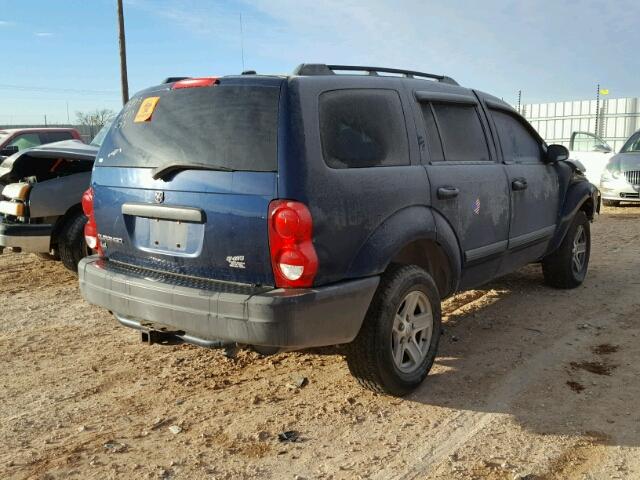 1D4HB38NX6F141603 - 2006 DODGE DURANGO SX BLUE photo 4