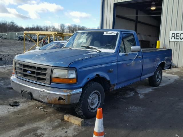 1FTDF15Y1NLA07243 - 1992 FORD F150 BLUE photo 2