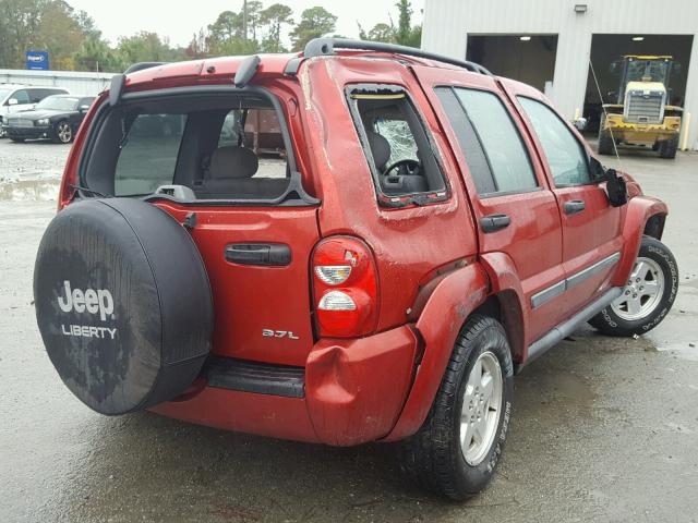 1J4GK48K37W713840 - 2007 JEEP LIBERTY SP RED photo 4