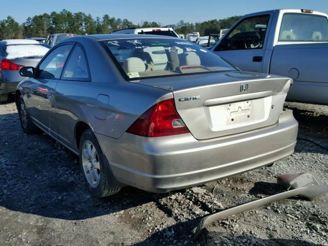 1HGEM229X3L051138 - 2003 HONDA CIVIC EX BEIGE photo 3