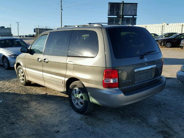 KNDUP131546601317 - 2004 KIA SEDONA EX GREEN photo 3