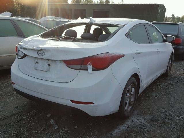 5NPDH4AE9EH465172 - 2014 HYUNDAI ELANTRA SE WHITE photo 4