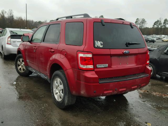 1FMCU04138KA70320 - 2008 FORD ESCAPE LIM RED photo 3