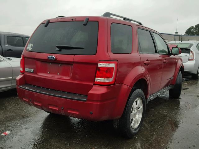 1FMCU04138KA70320 - 2008 FORD ESCAPE LIM RED photo 4