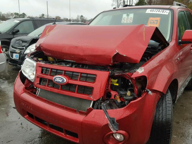 1FMCU04138KA70320 - 2008 FORD ESCAPE LIM RED photo 9