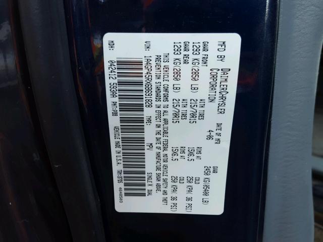 1A4GP45RX6B691828 - 2006 CHRYSLER TOWN & COU BLUE photo 10