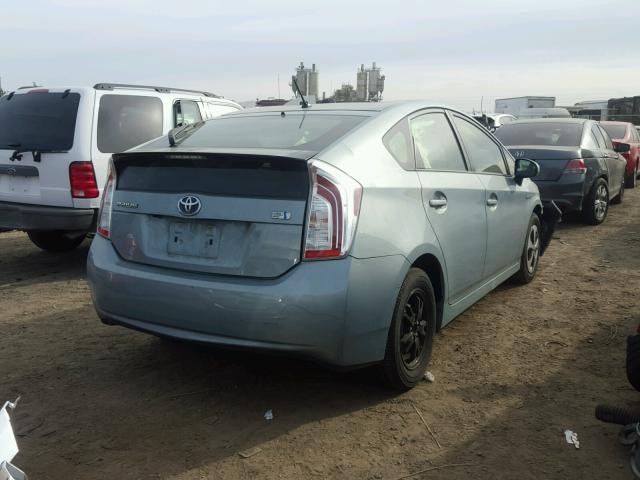 JTDKN3DUXF1963872 - 2015 TOYOTA PRIUS TURQUOISE photo 4