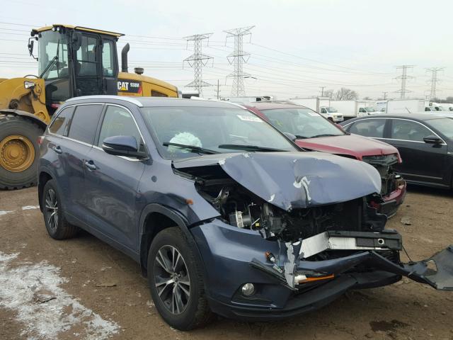 5TDJKRFH0GS276556 - 2016 TOYOTA HIGHLANDER BLUE photo 1