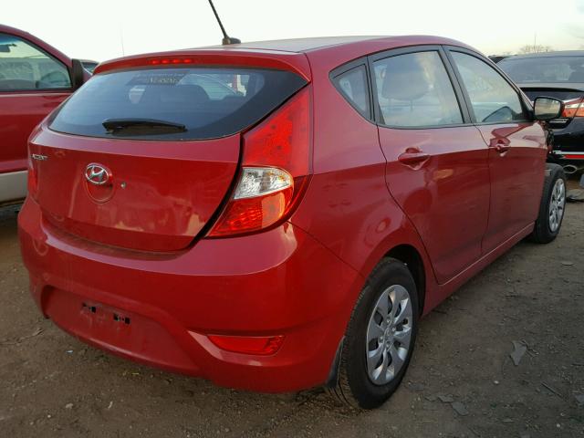 KMHCT5AEXFU227043 - 2015 HYUNDAI ACCENT GS RED photo 4