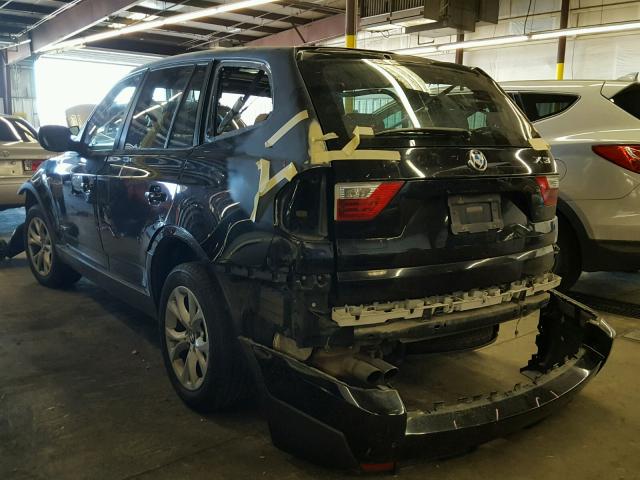 WBXPC9C40AWJ36235 - 2010 BMW X3 XDRIVE3 BLACK photo 3