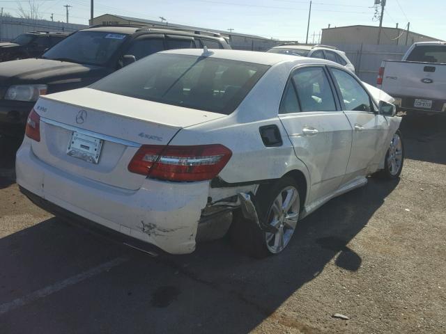 WDDHF8JB0DA768759 - 2013 MERCEDES-BENZ E 350 4MAT WHITE photo 4