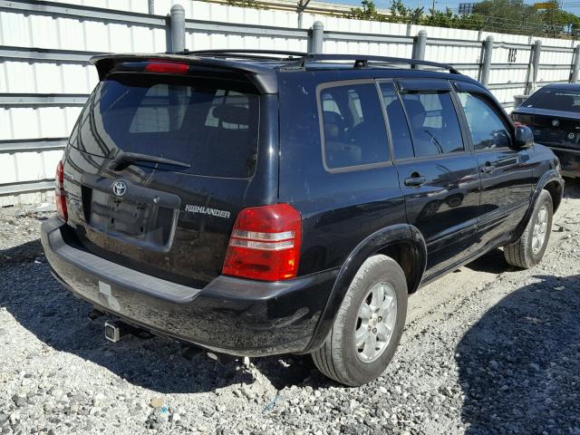 JTEGD21A410009187 - 2001 TOYOTA HIGHLANDER BLACK photo 4