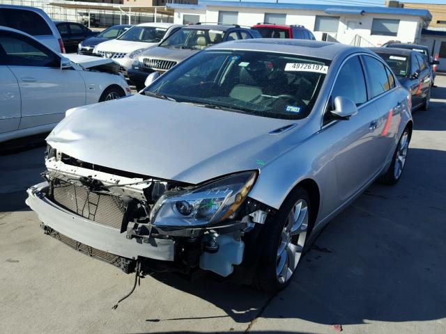 2G4GV5GV2C9200804 - 2012 BUICK REGAL GS SILVER photo 2