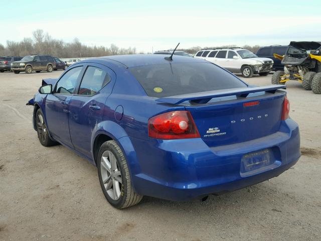 1C3CDZEGXCN186654 - 2012 DODGE AVENGER SX BLUE photo 3