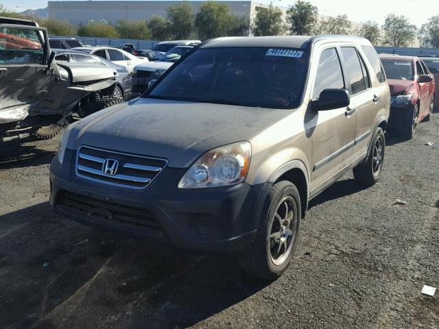 JHLRD68586C009148 - 2006 HONDA CR-V LX GOLD photo 2