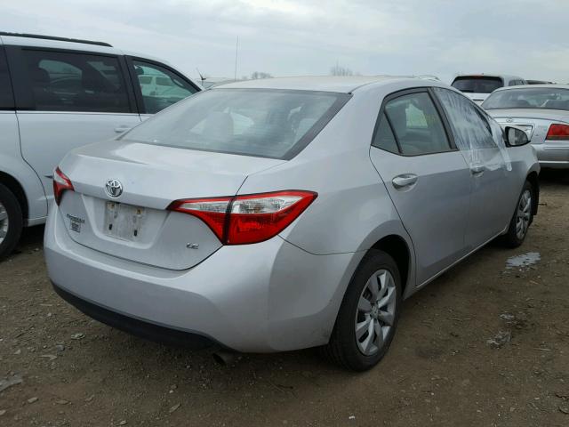 2T1BURHEXEC053318 - 2014 TOYOTA COROLLA L SILVER photo 4