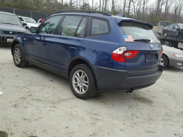 WBXPA73485WC50406 - 2005 BMW X3 2.5I BLUE photo 3