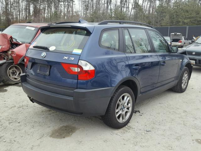 WBXPA73485WC50406 - 2005 BMW X3 2.5I BLUE photo 4