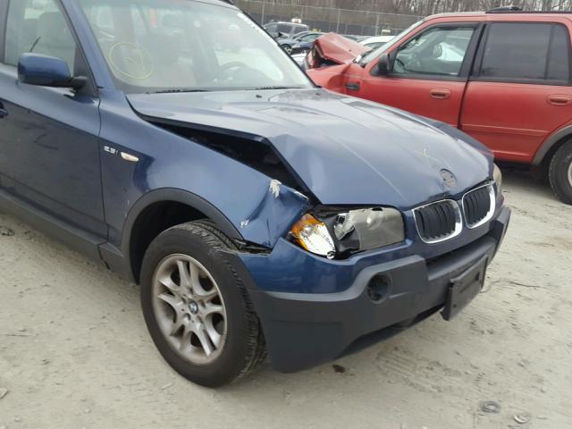 WBXPA73485WC50406 - 2005 BMW X3 2.5I BLUE photo 9