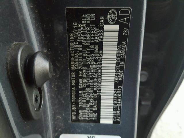 2T1BPRHE6HC811456 - 2017 TOYOTA COROLLA LE 蓝色 照片 10