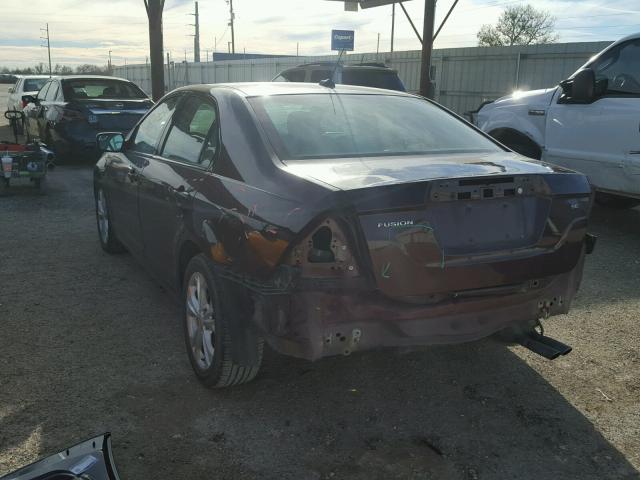 3FAHP0HA9CR379263 - 2012 FORD FUSION SE MAROON photo 3