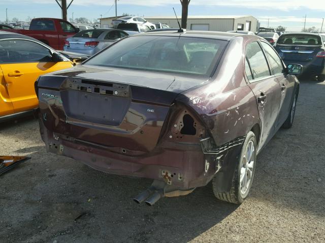 3FAHP0HA9CR379263 - 2012 FORD FUSION SE MAROON photo 4