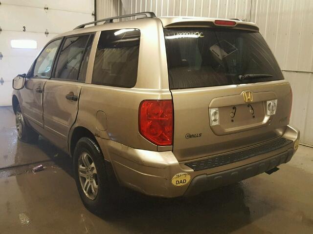 2HKYF18524H583560 - 2004 HONDA PILOT EXL BEIGE photo 3