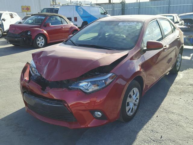 5YFBURHE5GP479193 - 2016 TOYOTA COROLLA L RED photo 2