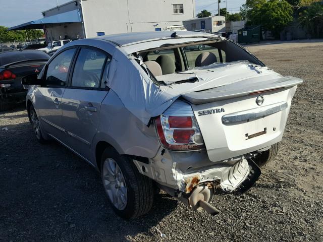 3N1AB6AP2CL710735 - 2012 NISSAN SENTRA 2.0 SILVER photo 3