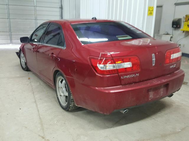 3LNHM26T18R623185 - 2008 LINCOLN MKZ MAROON photo 3