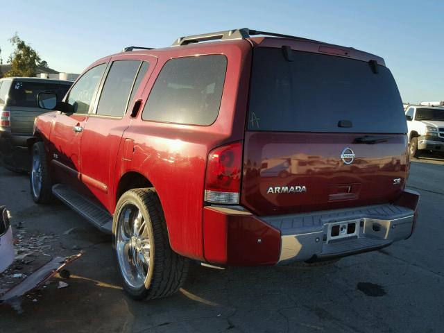 5N1AA08B86N719673 - 2006 NISSAN ARMADA SE BURGUNDY photo 3