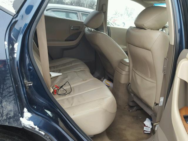 JN8AZ08W16W534041 - 2006 NISSAN MURANO SL BLUE photo 6